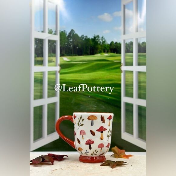 Whimsical Mushroom Coffee 16oz Mug with Colorful Woodland Design - Picture 6 of 11